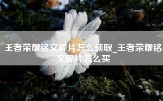 王者荣耀铭文碎片怎么领取_王者荣耀铭文碎片怎么买