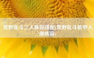 荒野乱斗三人阵容搭配(荒野乱斗机甲入侵阵容)