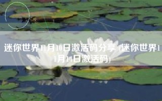迷你世界11月10日激活码分享 (迷你世界11月14日激活码)