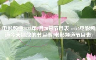 电影频道2022年7月20日节目表 cctv6电影频道今天播放的节目表(电影频道节目表)