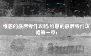 维恩的最后零件攻略(维恩的最后零件攻略第一章)