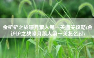 金铲铲之战嚎月狼人第一关通关攻略(金铲铲之战嚎月狼人第一关怎么过)
