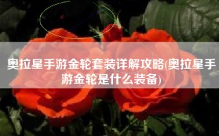 奥拉星手游金轮套装详解攻略(奥拉星手游金轮是什么装备)