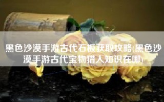 黑色沙漠手游古代石板获取攻略(黑色沙漠手游古代宝物猎人知识在哪)