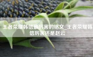 王者荣耀韩信最厉害的铭文_王者荣耀韩信厉害还是赵云