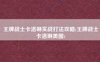王牌战士卡洛琳实战打法攻略(王牌战士卡洛琳美图)