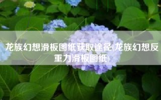 龙族幻想滑板图纸获取途径(龙族幻想反重力滑板图纸)