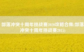 部落冲突十周年挑战赛2020攻略合集(部落冲突十周年挑战赛2015)