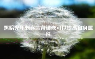 黑暗光年刺客装备镶嵌可以提高自身属性