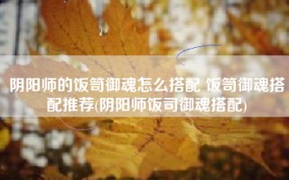 阴阳师的饭笥御魂怎么搭配 饭笥御魂搭配推荐(阴阳师饭司御魂搭配)