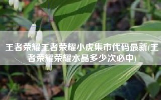 王者荣耀王者荣耀小虎集市代码最新(王者荣耀荣耀水晶多少次必中)