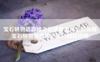 宝石研物语血缘之证猜拳王什么时候醒(宝石研物语血缘之证一周目攻略)