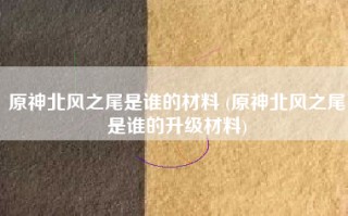 原神北风之尾是谁的材料 (原神北风之尾是谁的升级材料)