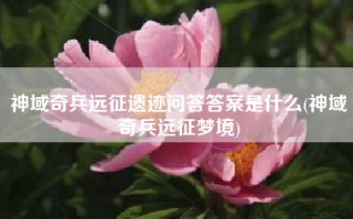 神域奇兵远征遗迹问答答案是什么(神域奇兵远征梦境)