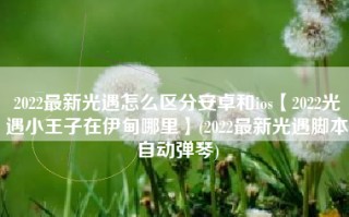 2022最新光遇怎么区分安卓和ios【2022光遇小王子在伊甸哪里】(2022最新光遇脚本自动弹琴)