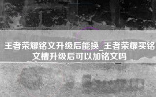 王者荣耀铭文升级后能换_王者荣耀买铭文槽升级后可以加铭文吗