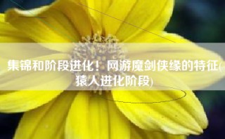 集锦和阶段进化！网游魔剑侠缘的特征(猿人进化阶段)
