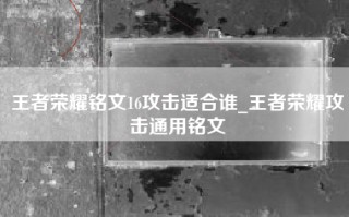 王者荣耀铭文16攻击适合谁_王者荣耀攻击通用铭文