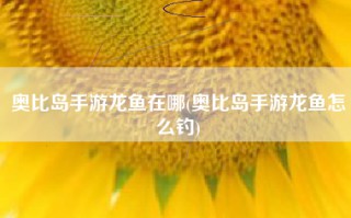 奥比岛手游龙鱼在哪(奥比岛手游龙鱼怎么钓)