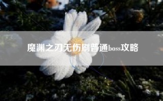 魔渊之刃无伤刷普通boss攻略