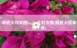 穿越火线军团Legion几时发售(穿越火线军团下载)