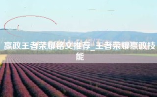 赢政王者荣耀铭文推荐_王者荣耀嬴政技能