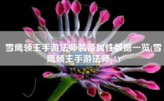 雪鹰领主手游法师装备属性数据一览(雪鹰领主手游法师pk)