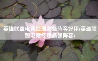 英雄联盟电竞经理哪些阵容好用(英雄联盟电竞经理最强阵容)