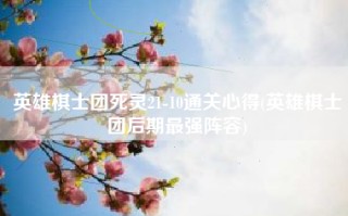 英雄棋士团死灵21-10通关心得(英雄棋士团后期最强阵容)