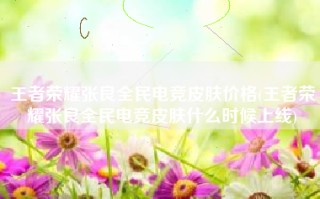 王者荣耀张良全民电竞皮肤价格(王者荣耀张良全民电竞皮肤什么时候上线)