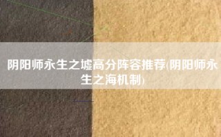阴阳师永生之墟高分阵容推荐(阴阳师永生之海机制)