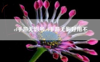 cf手游无影号,cf手游无影好用不
