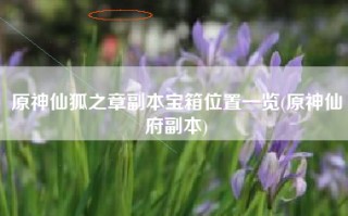 原神仙狐之章副本宝箱位置一览(原神仙府副本)