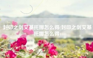 封印之剑艾基托娜怎么得(封印之剑艾基托娜怎么得)