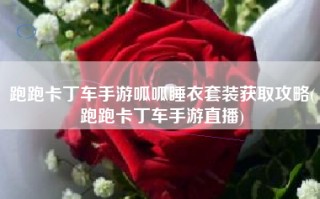 跑跑卡丁车手游呱呱睡衣套装获取攻略(跑跑卡丁车手游直播)