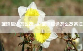 璀璨星途怎么改bgm(璀璨星途怎么改备注)