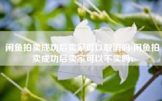 闲鱼拍卖成功后卖家可以取消吗(闲鱼拍卖成功后卖家可以不卖吗)