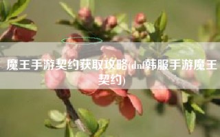 魔王手游契约获取攻略(dnf韩服手游魔王契约)