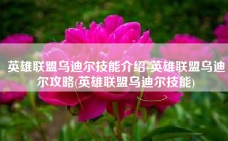 英雄联盟乌迪尔技能介绍-英雄联盟乌迪尔攻略(英雄联盟乌迪尔技能)