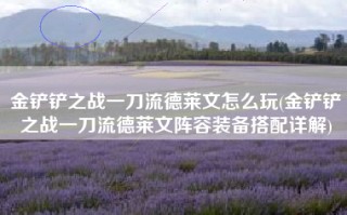 金铲铲之战一刀流德莱文怎么玩(金铲铲之战一刀流德莱文阵容装备搭配详解)