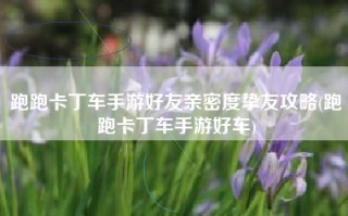 跑跑卡丁车手游好友亲密度挚友攻略(跑跑卡丁车手游好车)