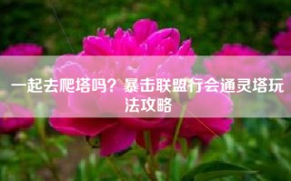 一起去爬塔吗？暴击联盟行会通灵塔玩法攻略