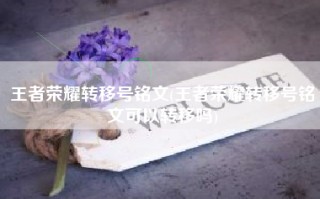 王者荣耀转移号铭文(王者荣耀转移号铭文可以转移吗)