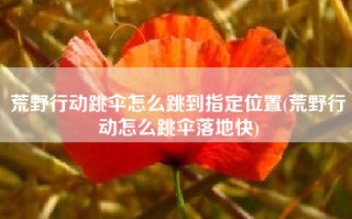 荒野行动跳伞怎么跳到指定位置(荒野行动怎么跳伞落地快)