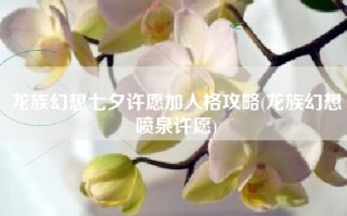 龙族幻想七夕许愿加人格攻略(龙族幻想喷泉许愿)