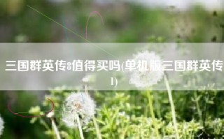 三国群英传8值得买吗(单机版三国群英传1)