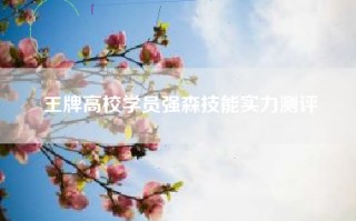 王牌高校学员强森技能实力测评