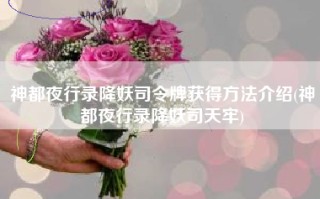 神都夜行录降妖司令牌获得方法介绍(神都夜行录降妖司天牢)