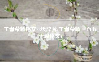 王者荣耀铭文28级碎片(王者荣耀一百五十级铭文)