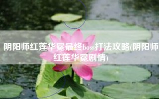 阴阳师红莲华冕最终boss打法攻略(阴阳师红莲华冕剧情)